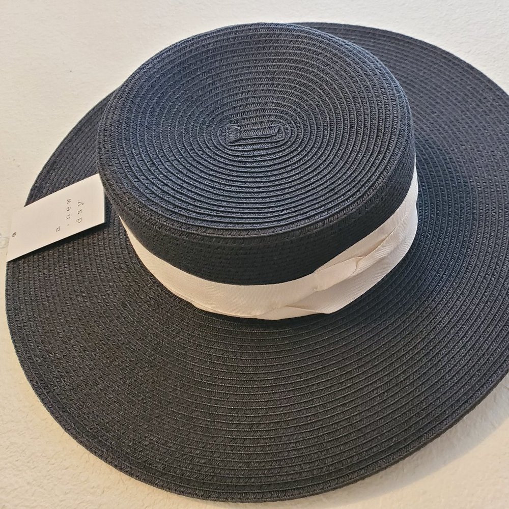 Women's Floppy Straw Boater Hat - A New Day™